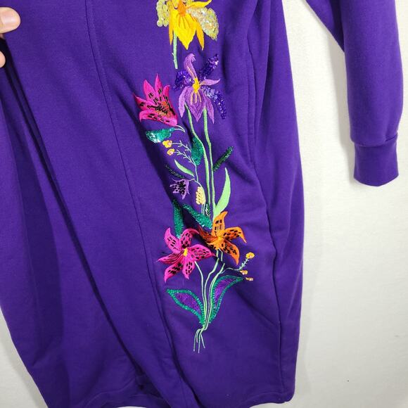 Vintage Lacy Afternoon Overcoat L Embellished Robe Lace Art To Wear Grandma - Picture 15 of 16